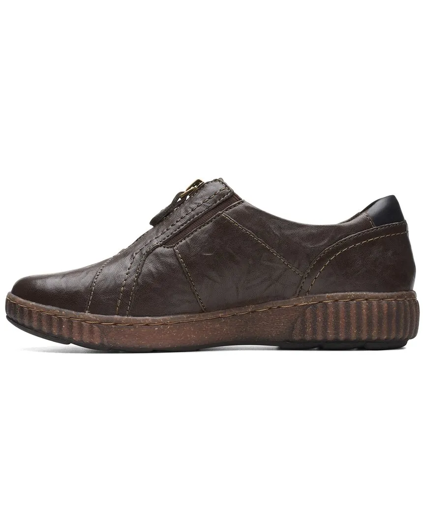 Clarks Magnolia Zip Leather Flat