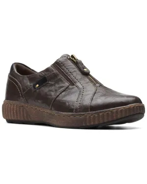 Clarks Magnolia Zip Leather Flat