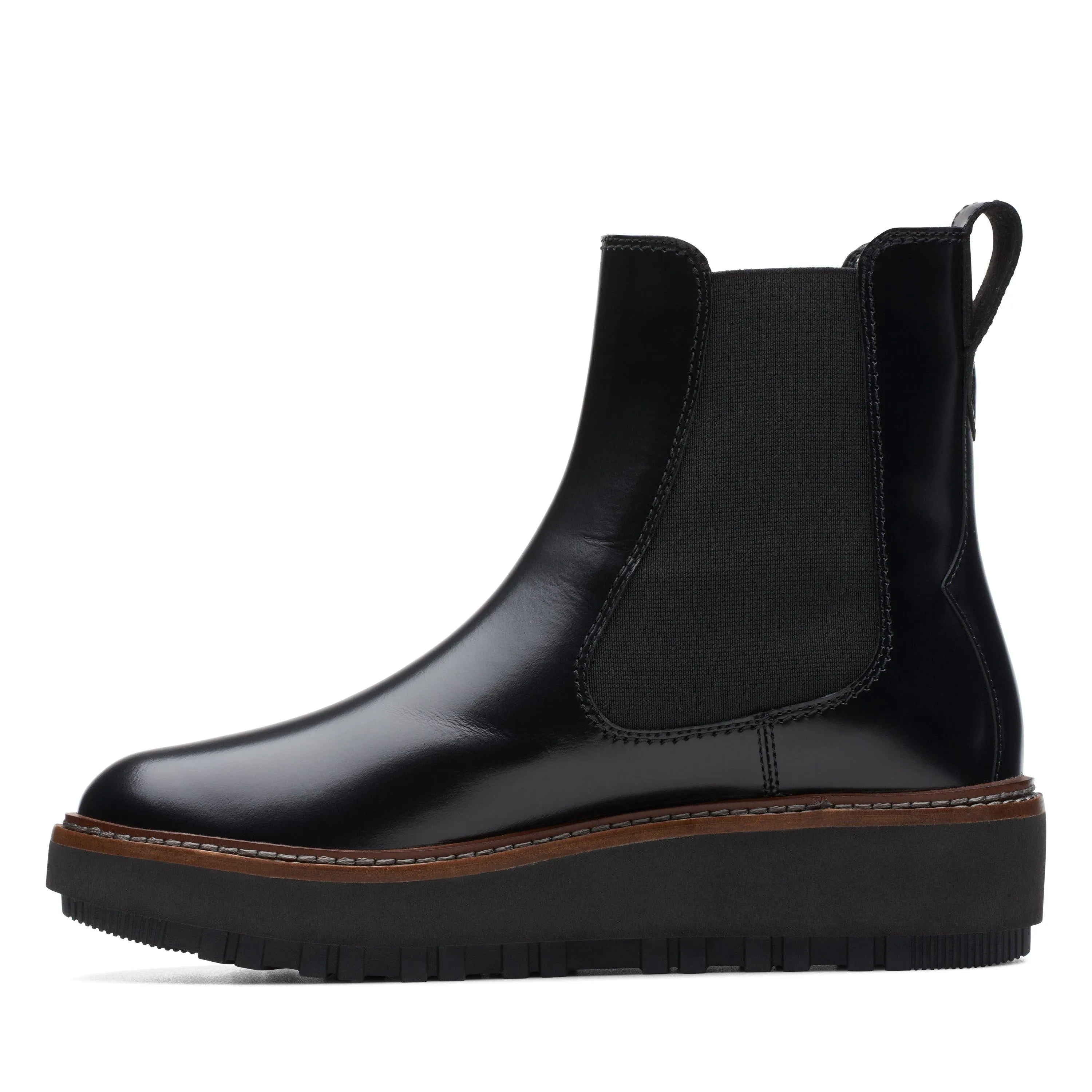 Clarks Orianna W Up in Black Leather