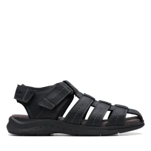 Clarks Walkford Fish in Black Leather