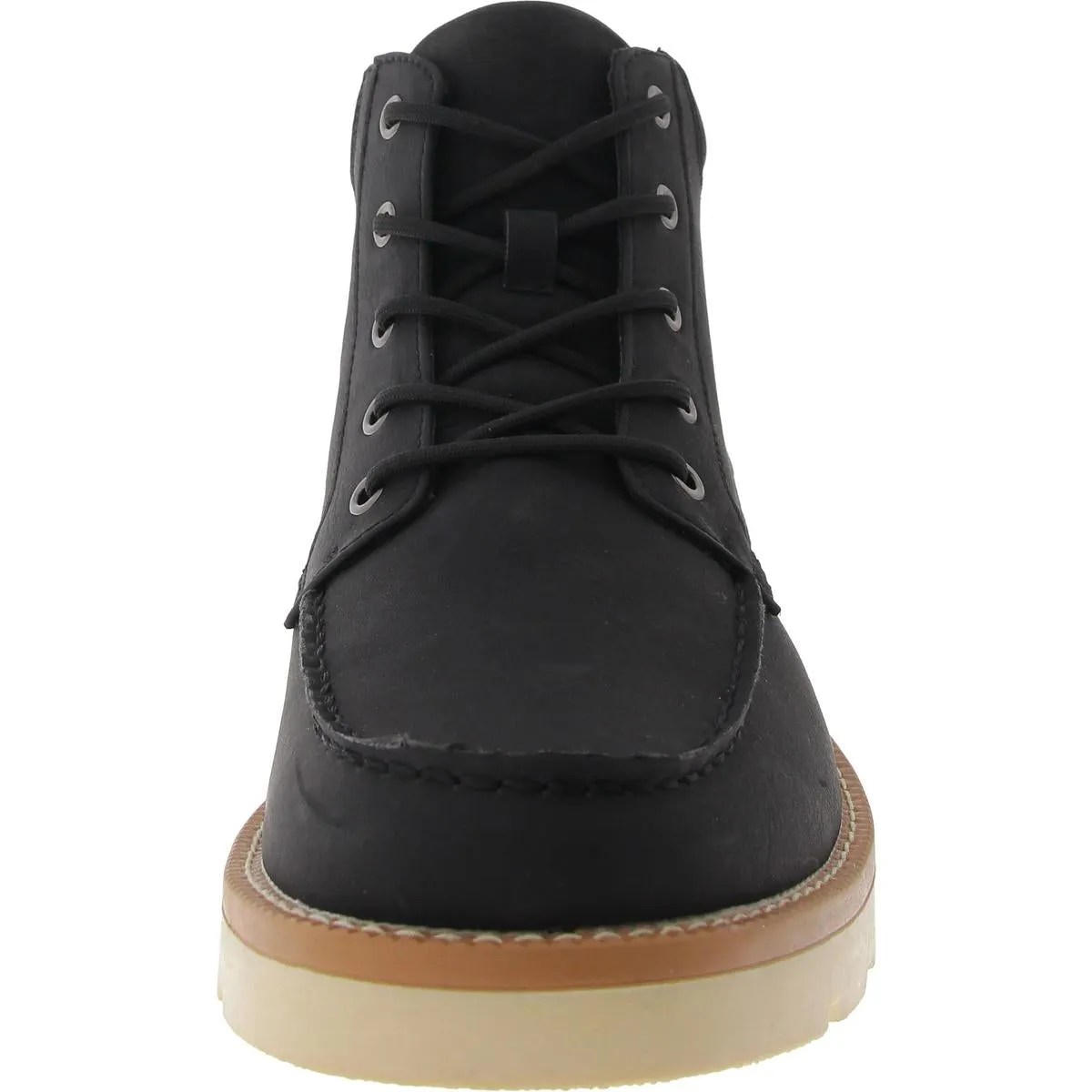 Clifton Mens Faux Leather Moccasin Toe Chukka Boots