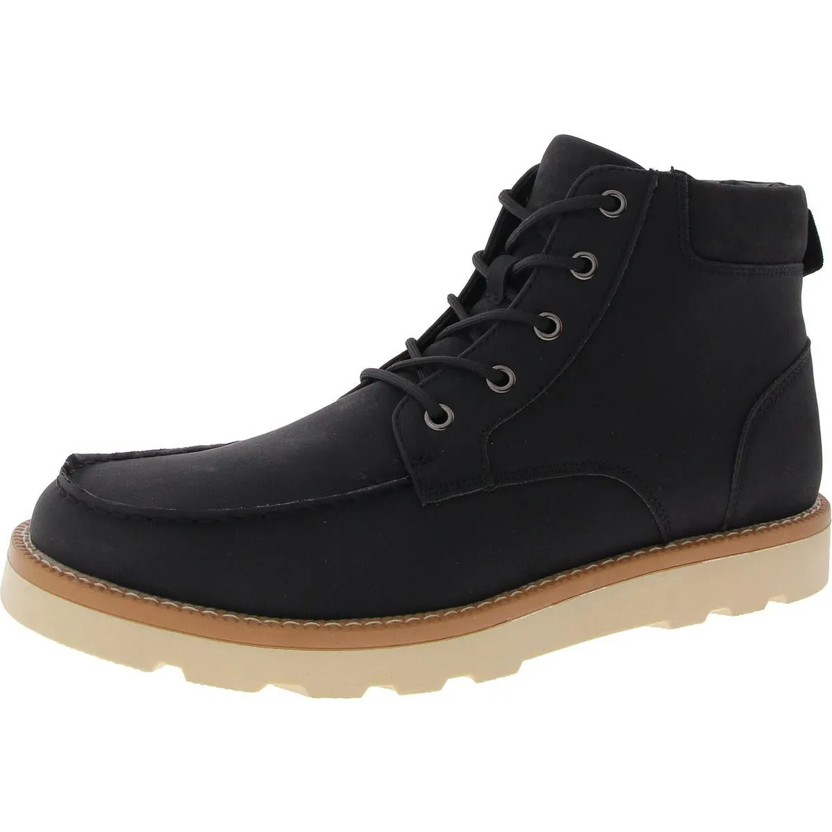 Clifton Mens Faux Leather Moccasin Toe Chukka Boots