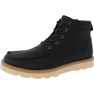 Clifton Mens Faux Leather Moccasin Toe Chukka Boots