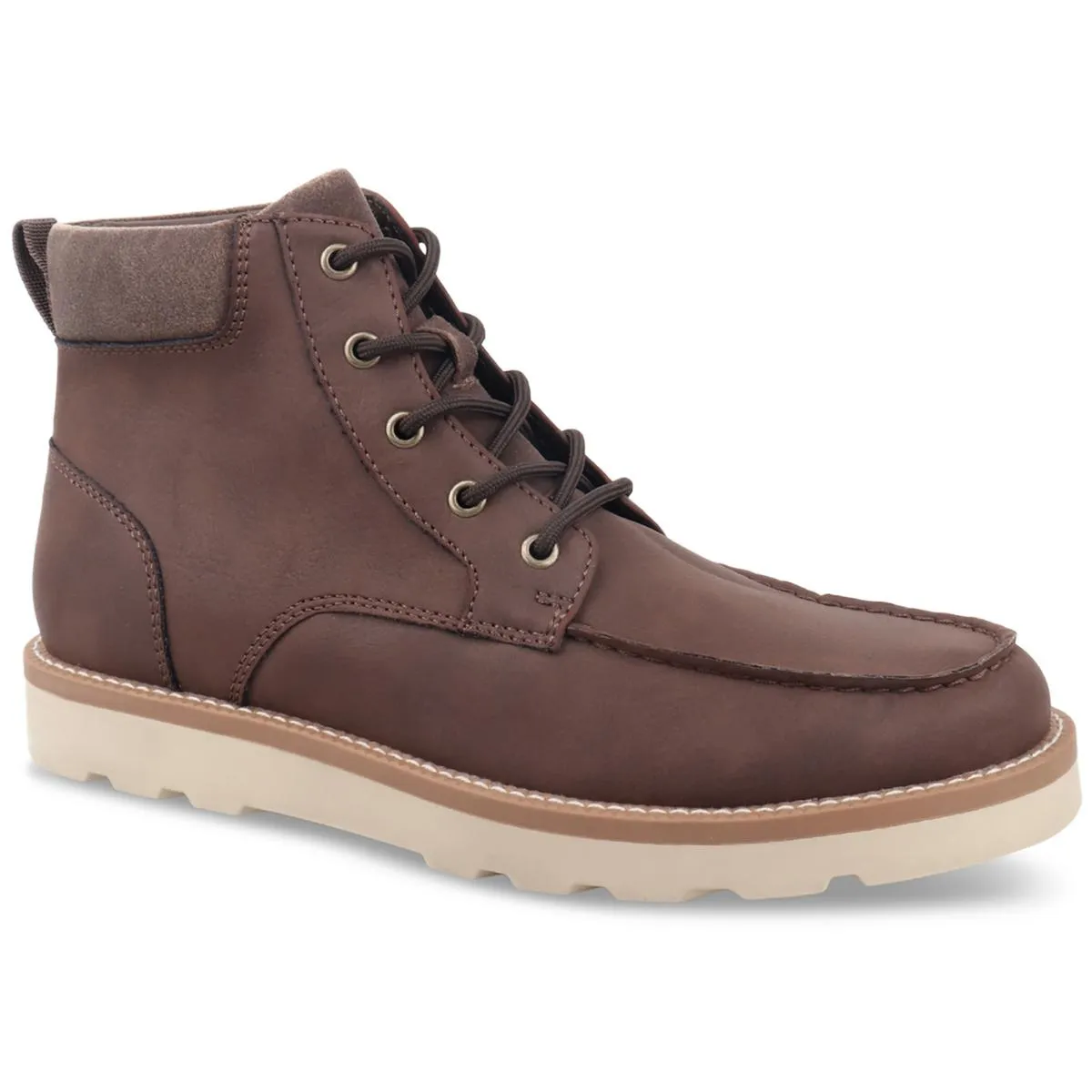 Clifton Mens Faux Leather Moccasin Toe Chukka Boots