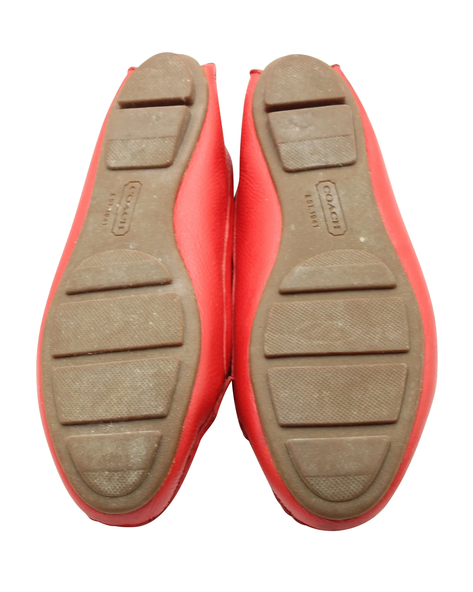 Coach Tassel Loafers in Red Leather