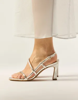 Colada Heeled sandals - Silver Pleated Leather