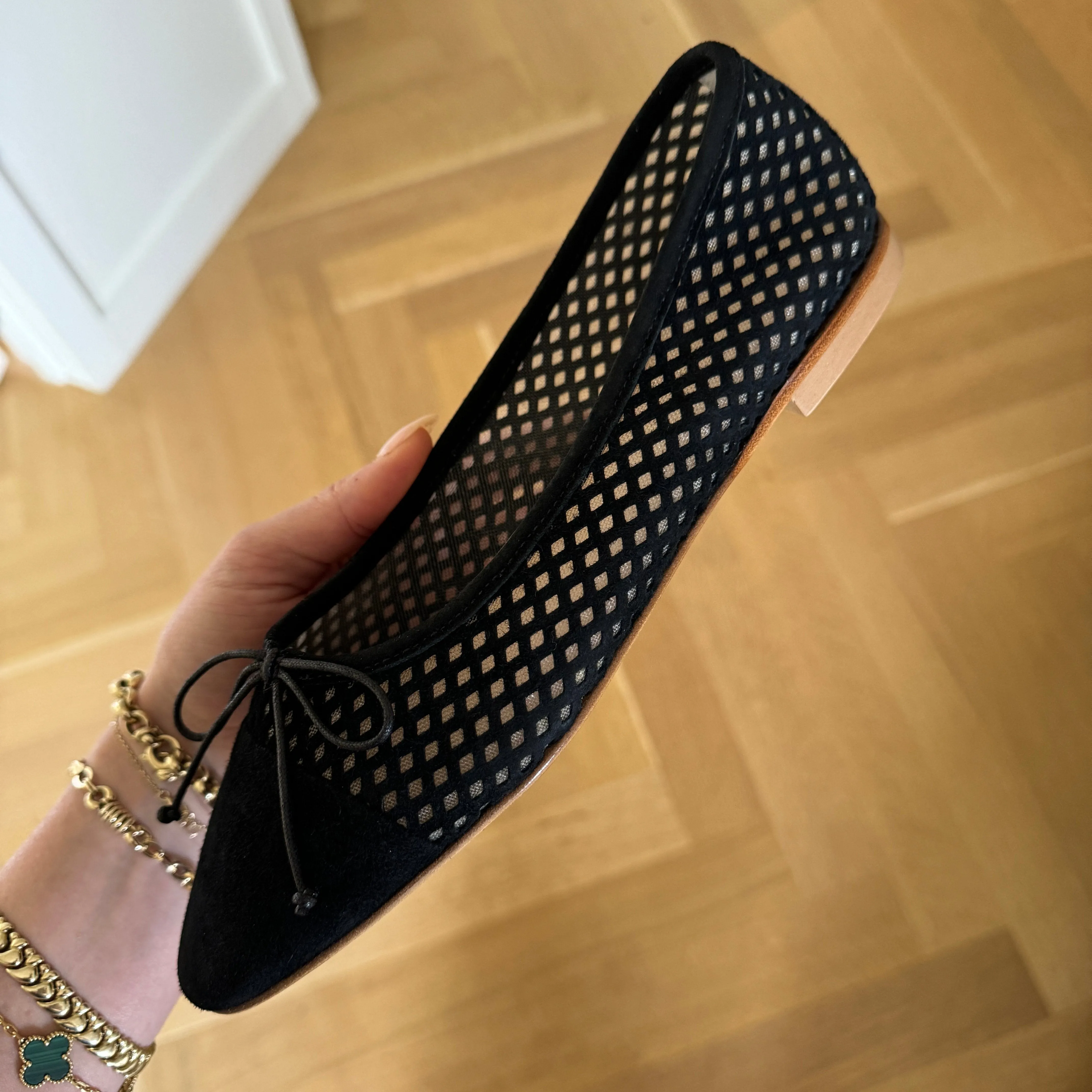 Como - Perforated Black Suede