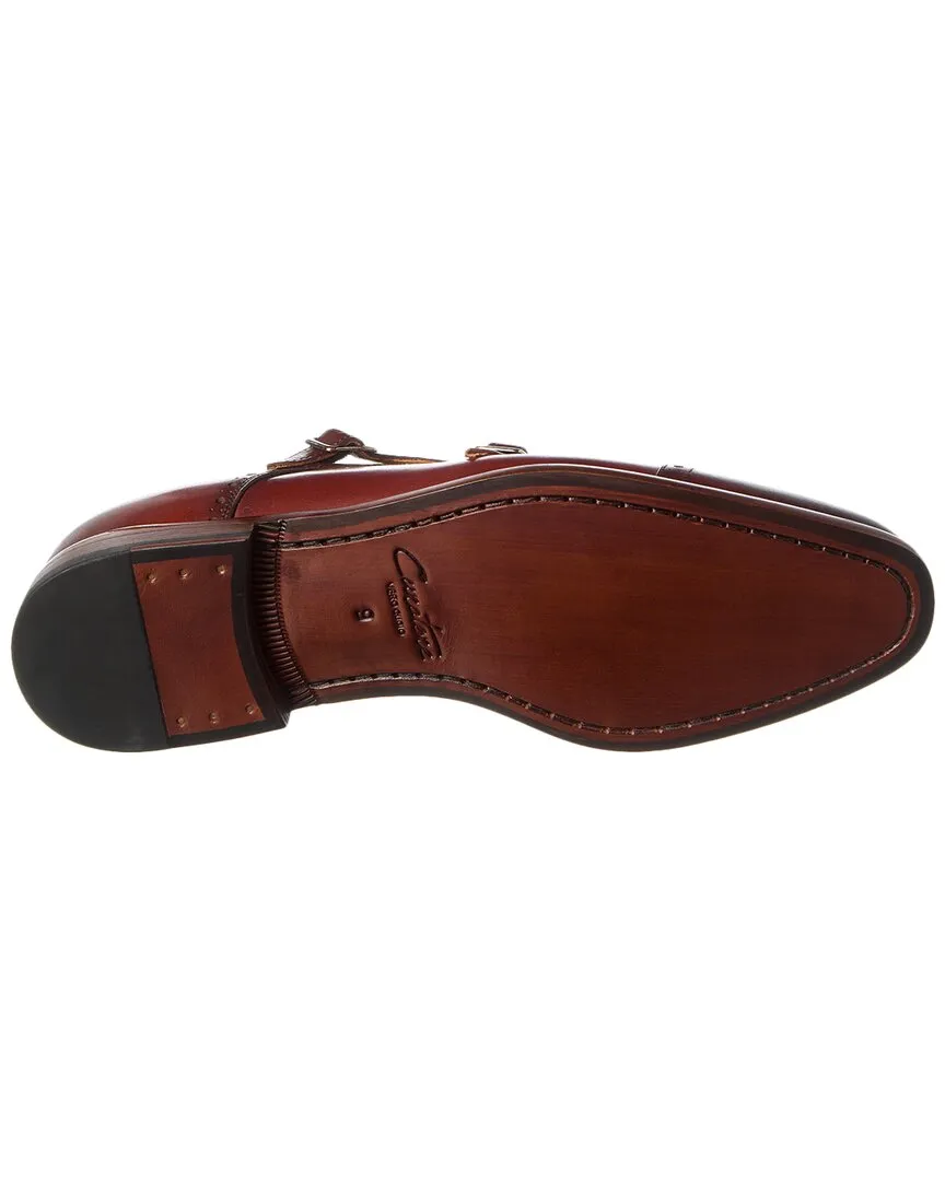 Curatore Cap Toe Double Monk Leather Loafer