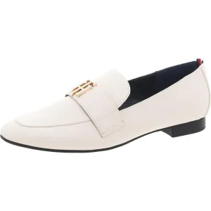 Cyndia Womens Embellished Faux Leather Loafers