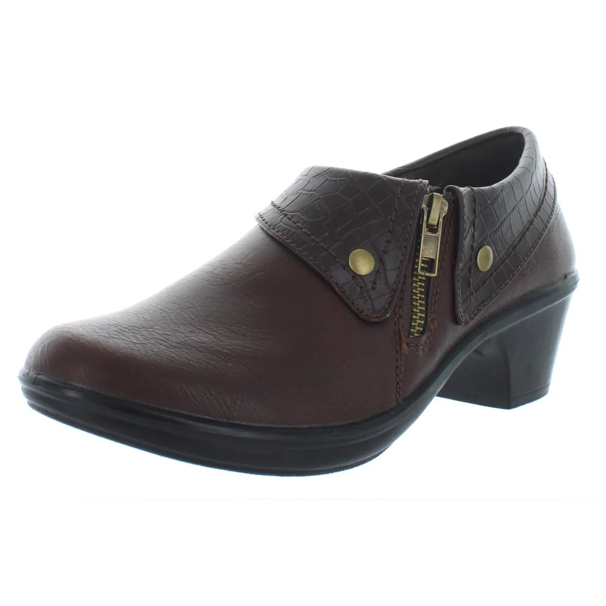Darcy Womens Faux Leather Embossed Shooties