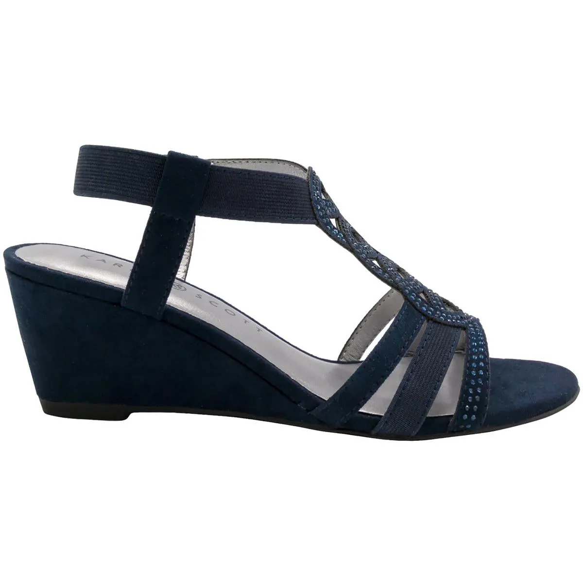 Denicee Womens Open Toe Ankle Strap Wedge Sandals