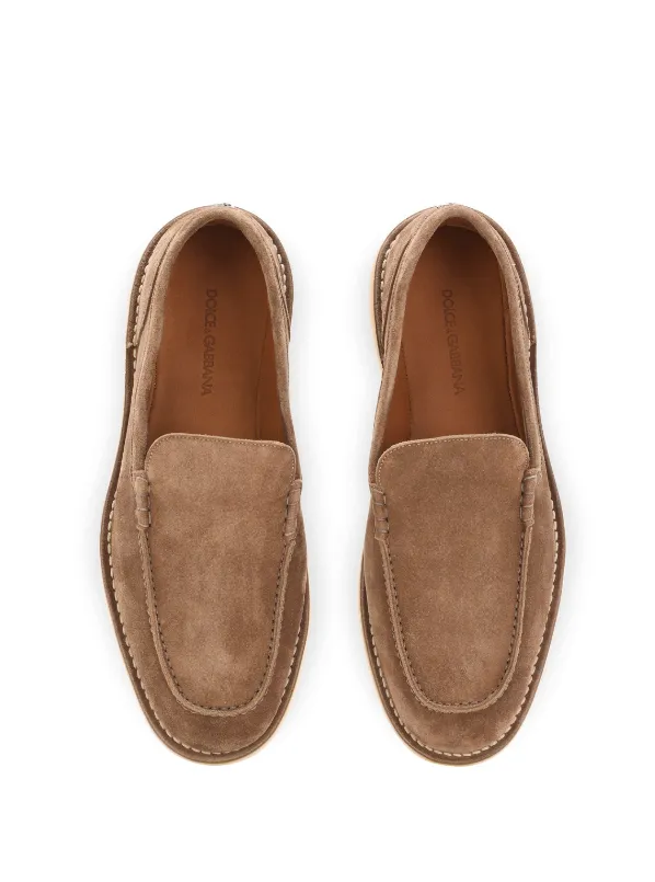Dolce & Gabbana DG-plaque suede loafers