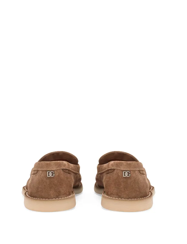 Dolce & Gabbana DG-plaque suede loafers