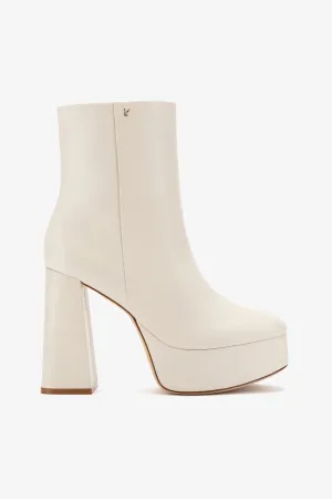 Dolly Boot In Ivory Leather