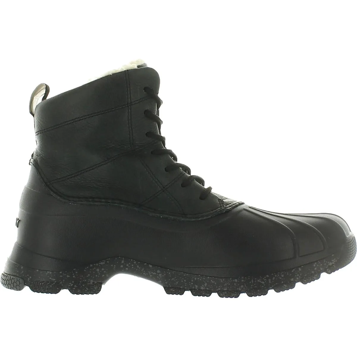 Duck Float Mens Leather Faux Fur Rain Boots