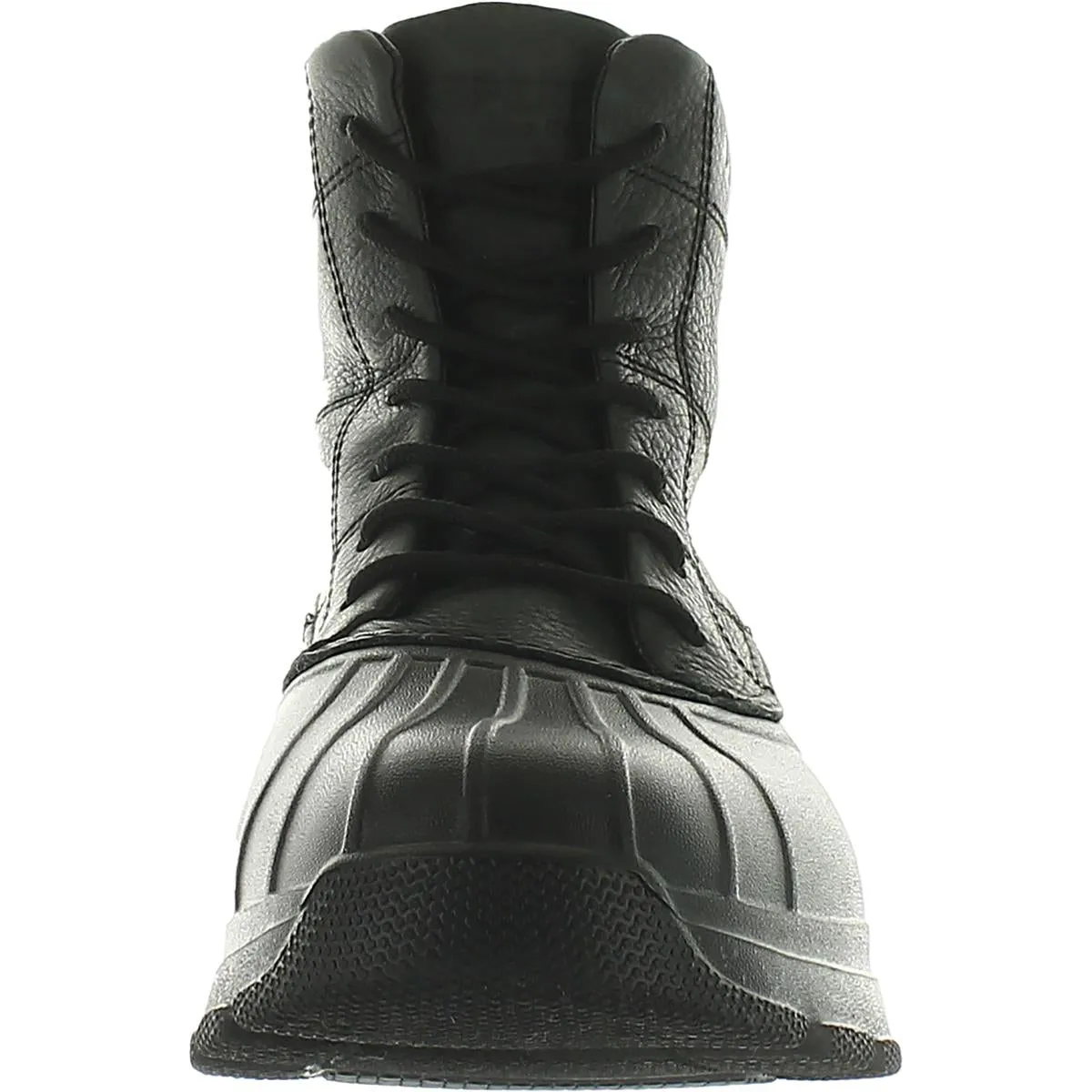 Duck Float Mens Leather Faux Fur Rain Boots