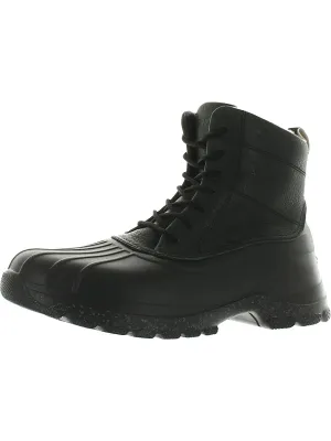 Duck Float Mens Leather Faux Fur Rain Boots