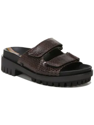 Eliana Womens Slip On Strappy Slide Sandals
