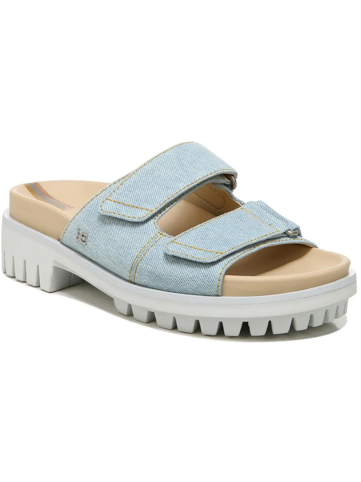 Eliana Womens Slip On Strappy Slide Sandals