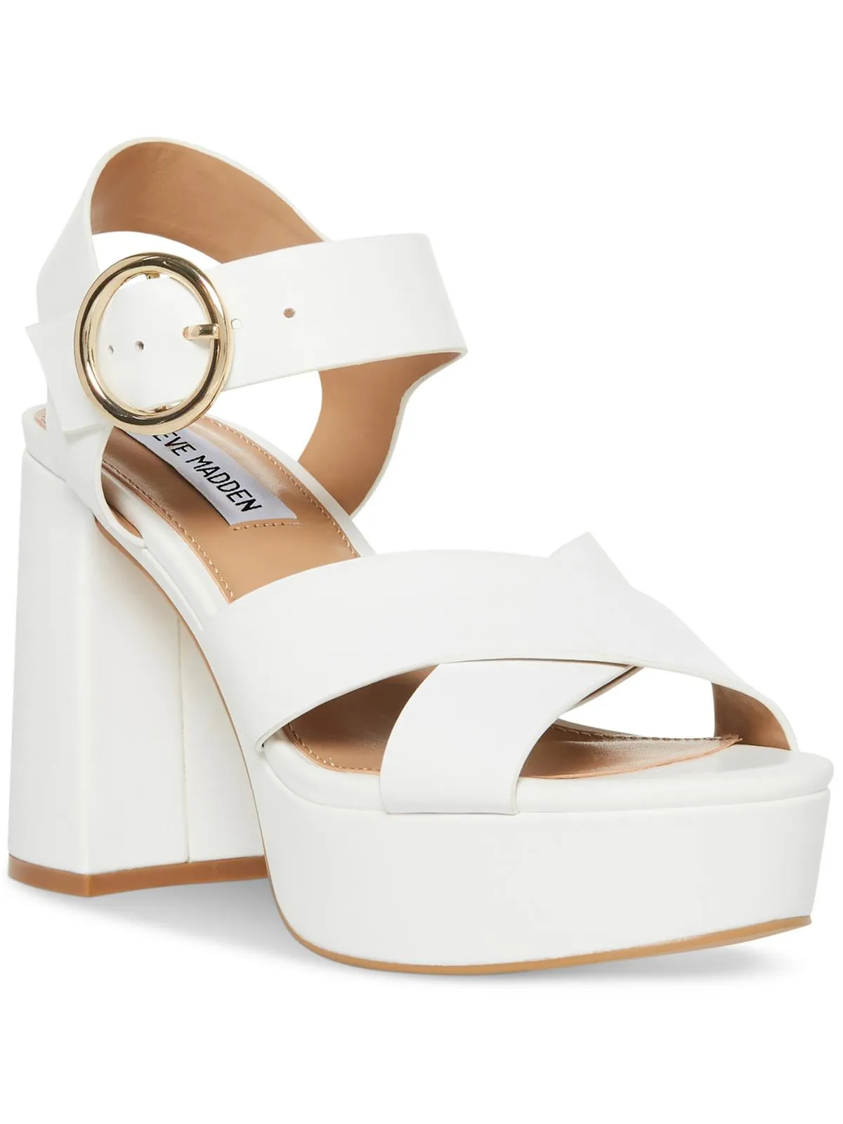 Elkin Womens Leather Slingback Platform Sandals