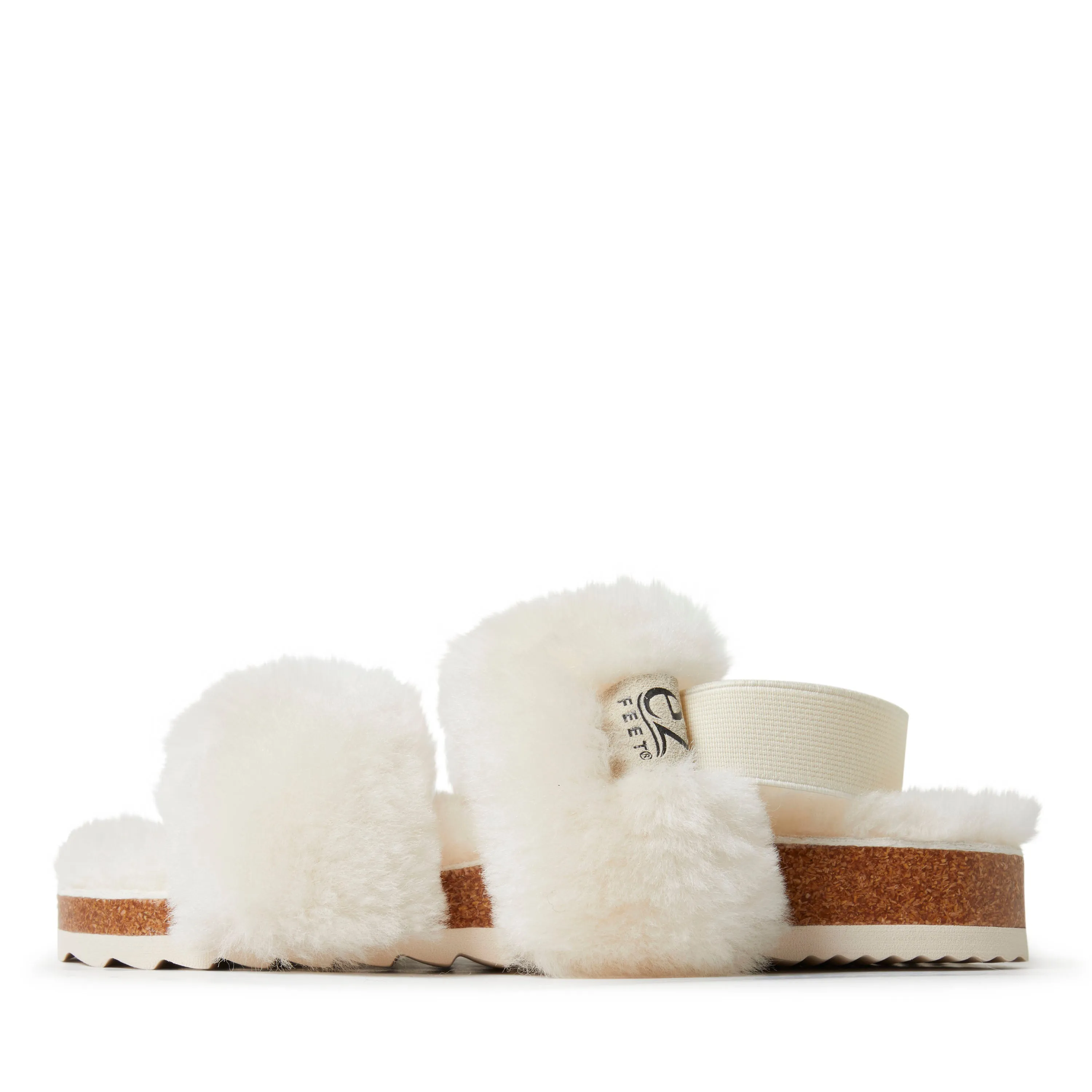 EZ Feet Women's Genuine Shearling Slingback Sandal