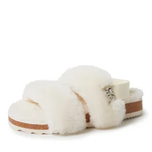EZ Feet Women's Genuine Shearling Slingback Sandal
