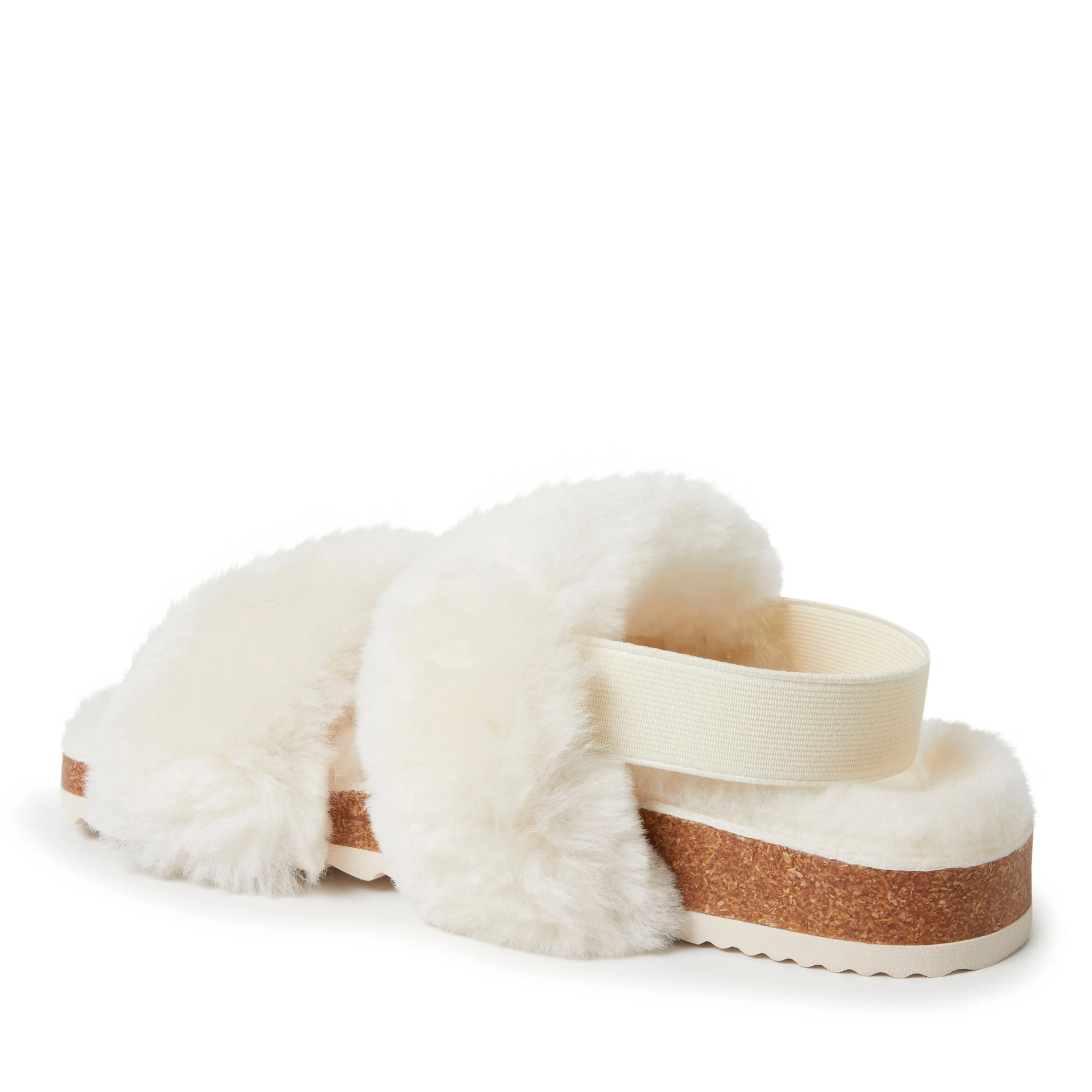 EZ Feet Women's Genuine Shearling Slingback Sandal