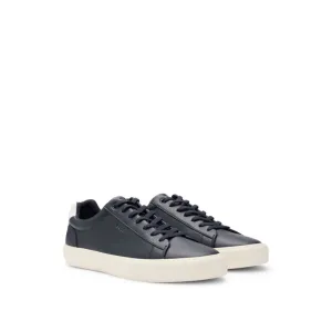 Faux-leather trainers with contrast backtab