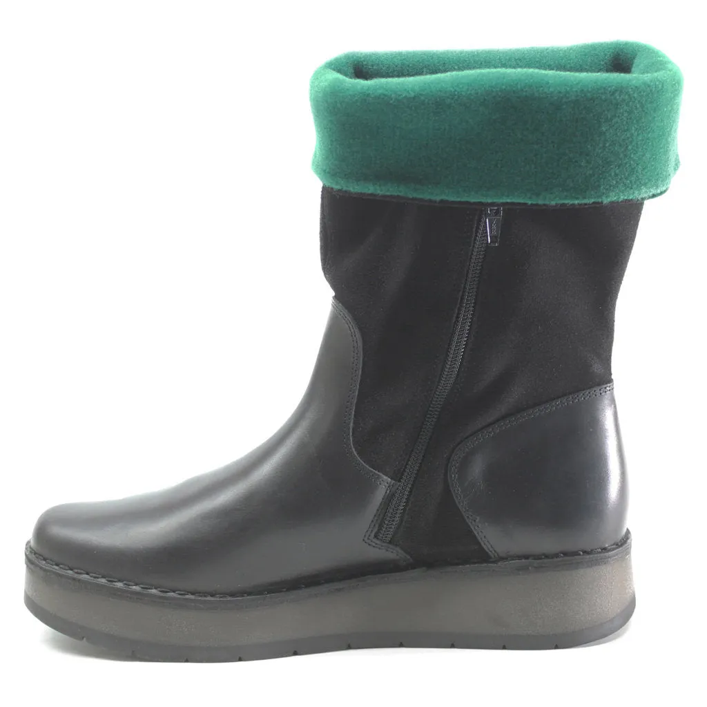 Fly London Rula083Fly Leather Women's Zip Up Mid Calf Boots