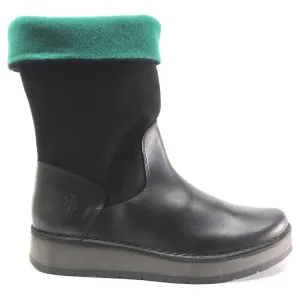 Fly London Rula083Fly Leather Women's Zip Up Mid Calf Boots