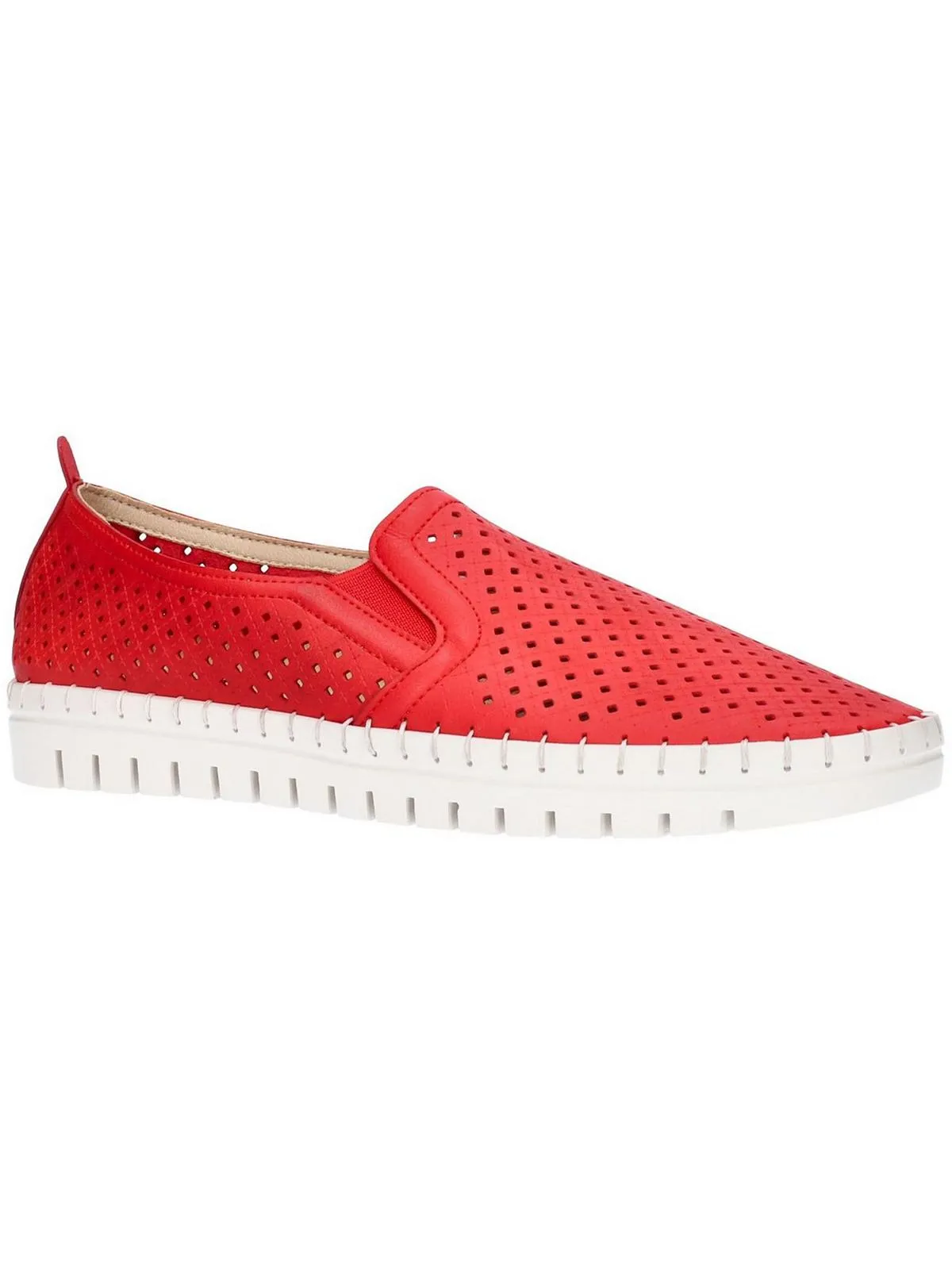Fresh Womens Faux Leather Perforated Loafers