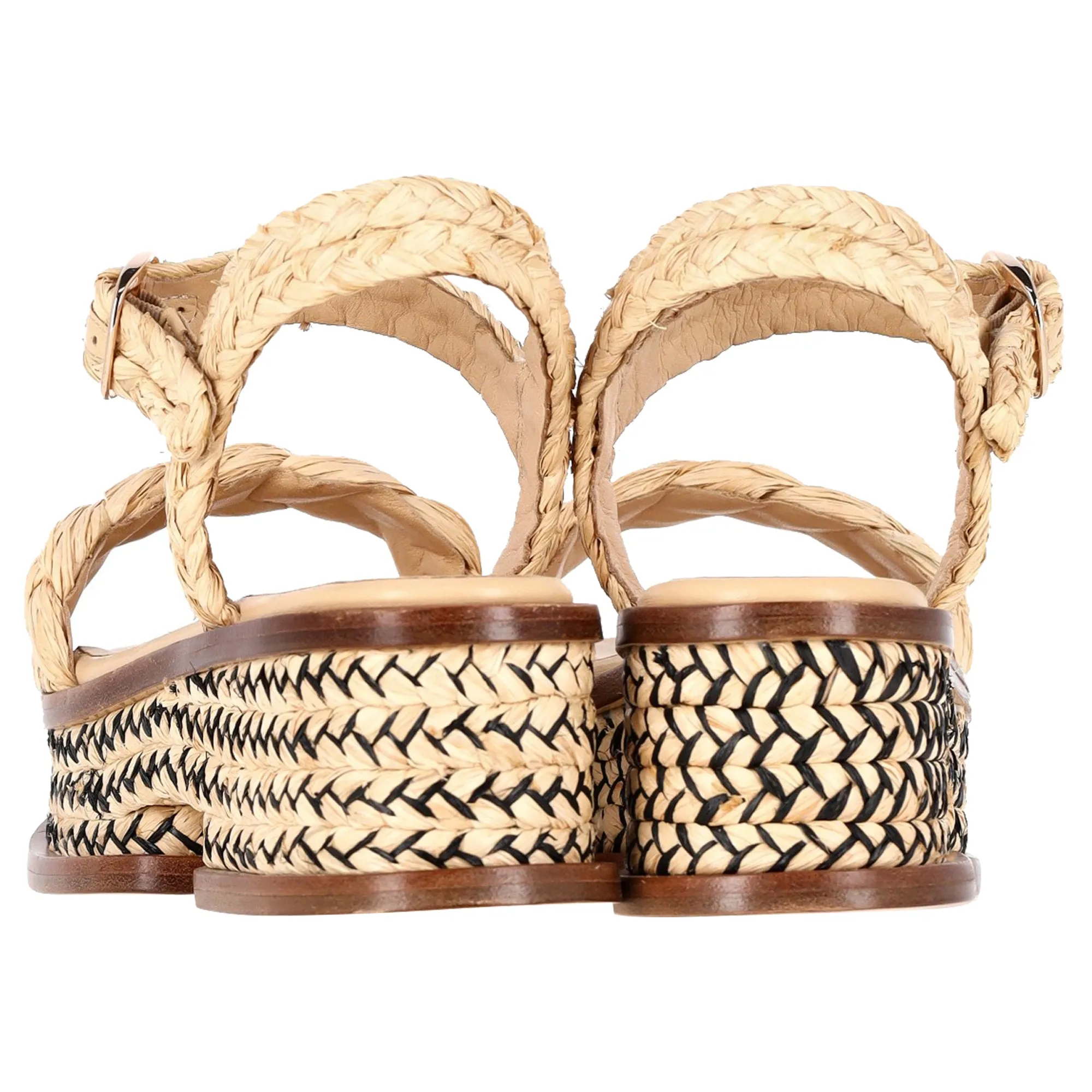 Gabriela Hearst   Clergerie Michael Platform Sandals In Beige Raffia