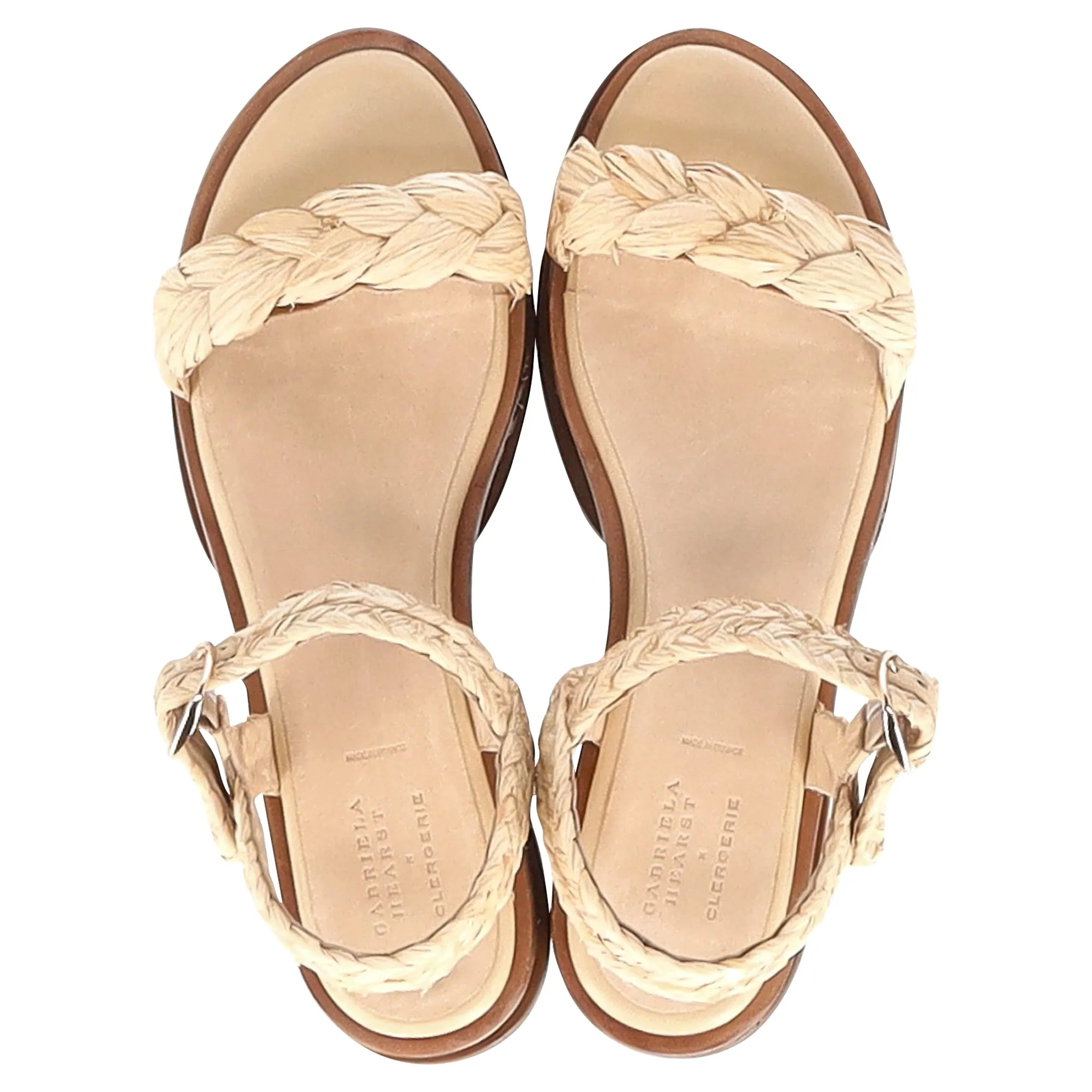 Gabriela Hearst   Clergerie Michael Platform Sandals In Beige Raffia