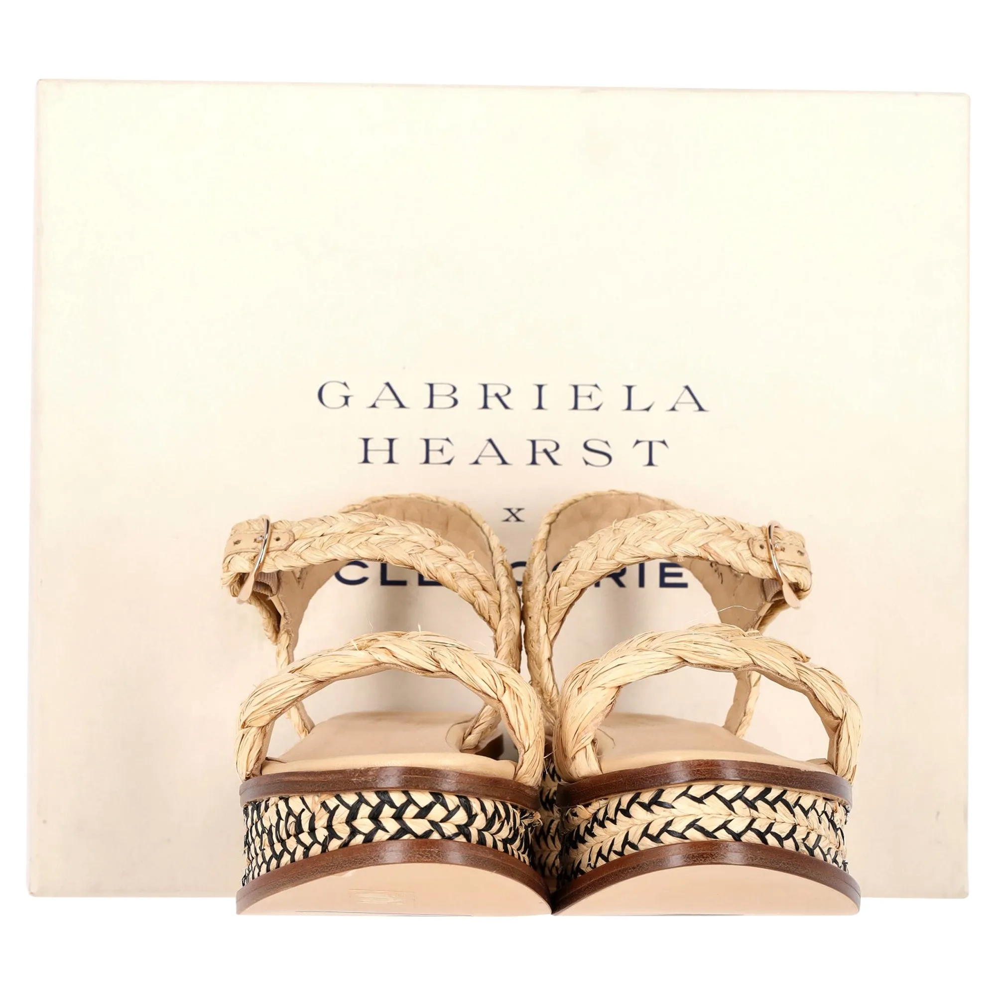 Gabriela Hearst   Clergerie Michael Platform Sandals In Beige Raffia