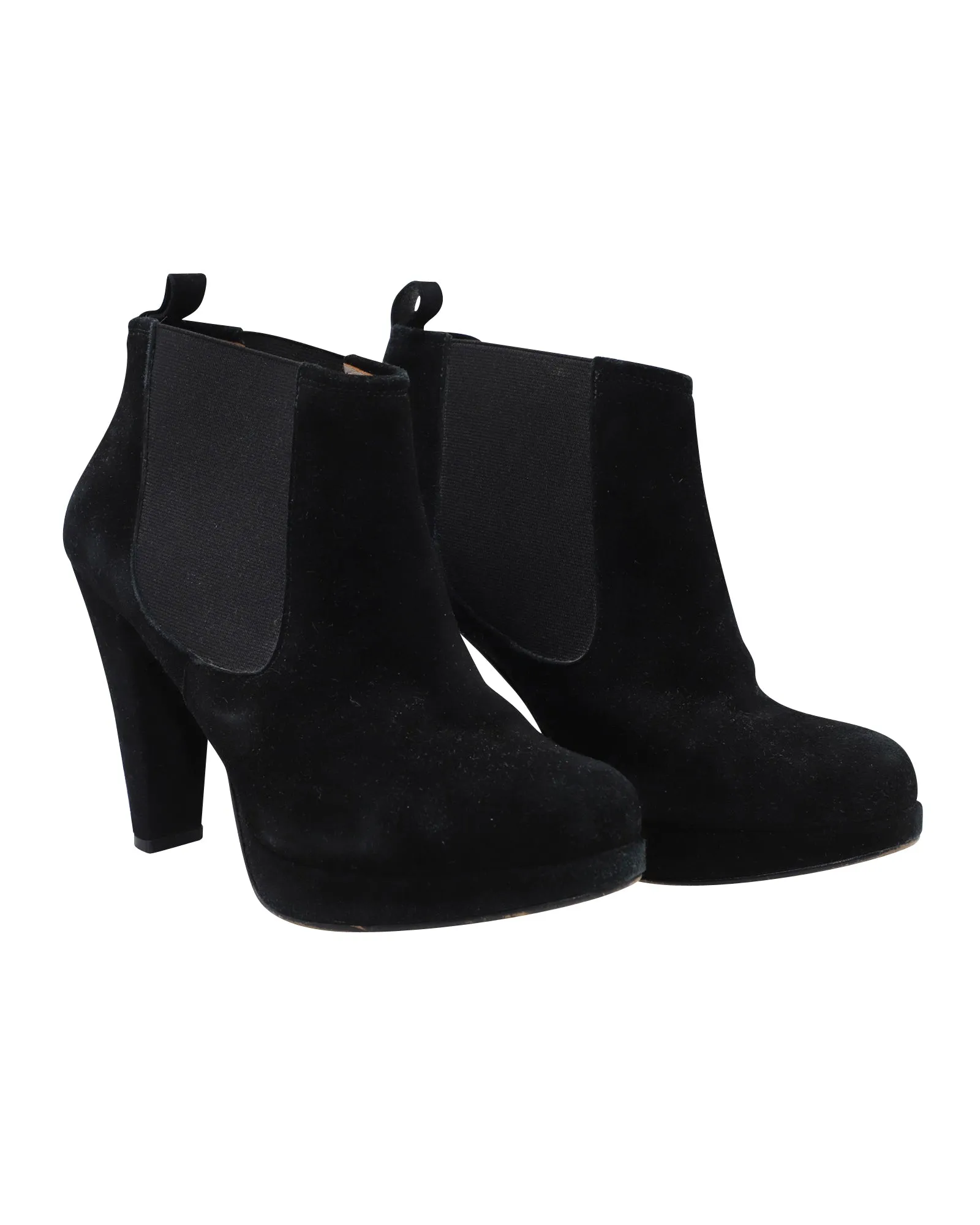 Ganni Fiona Chelsea Ankle Boots in Black Suede