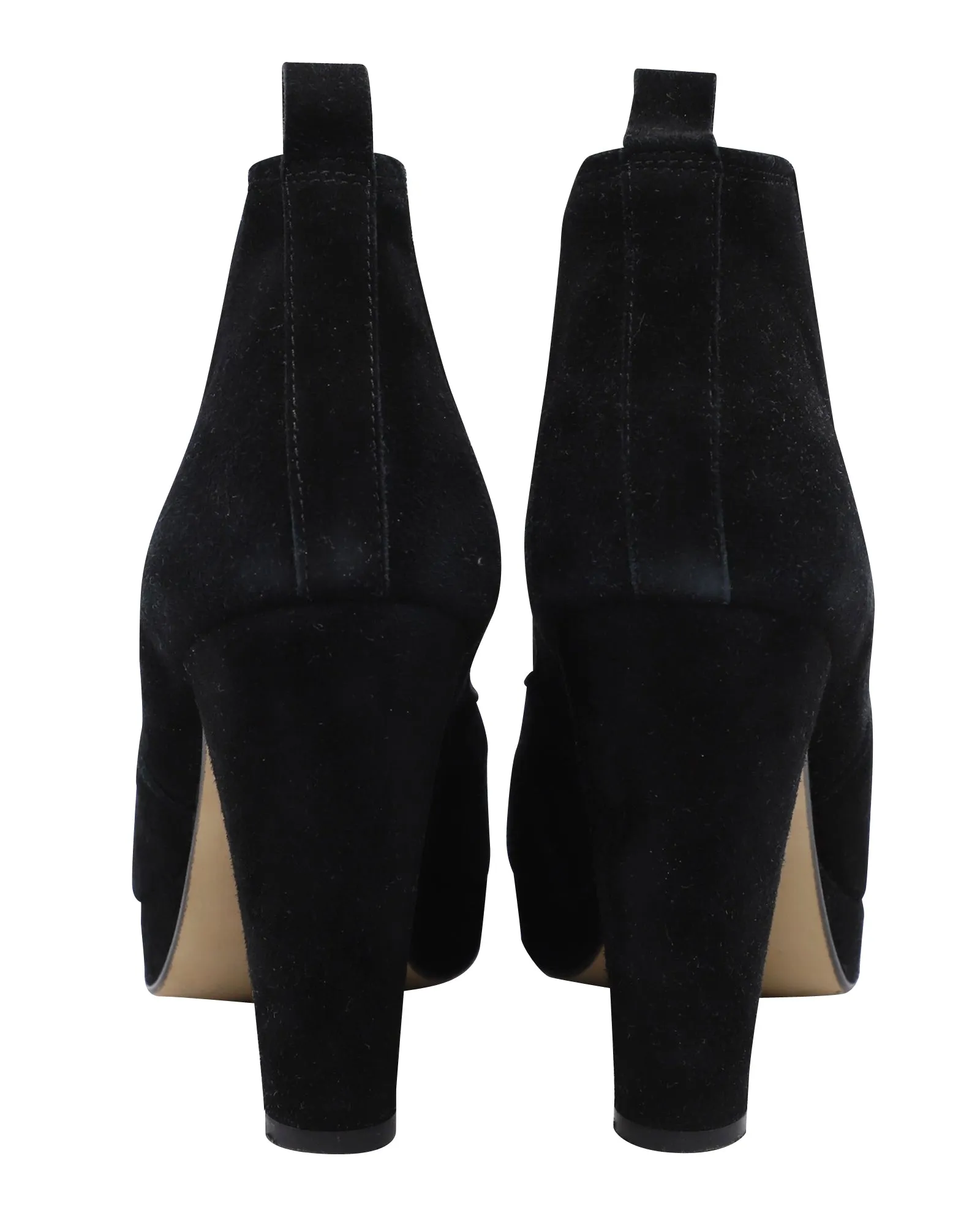 Ganni Fiona Chelsea Ankle Boots in Black Suede