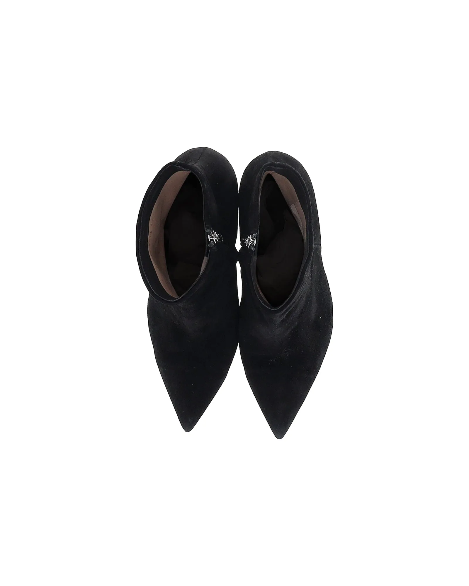 Gianvito Rossi Pointed-Toe Ankle Boots in Black Suede