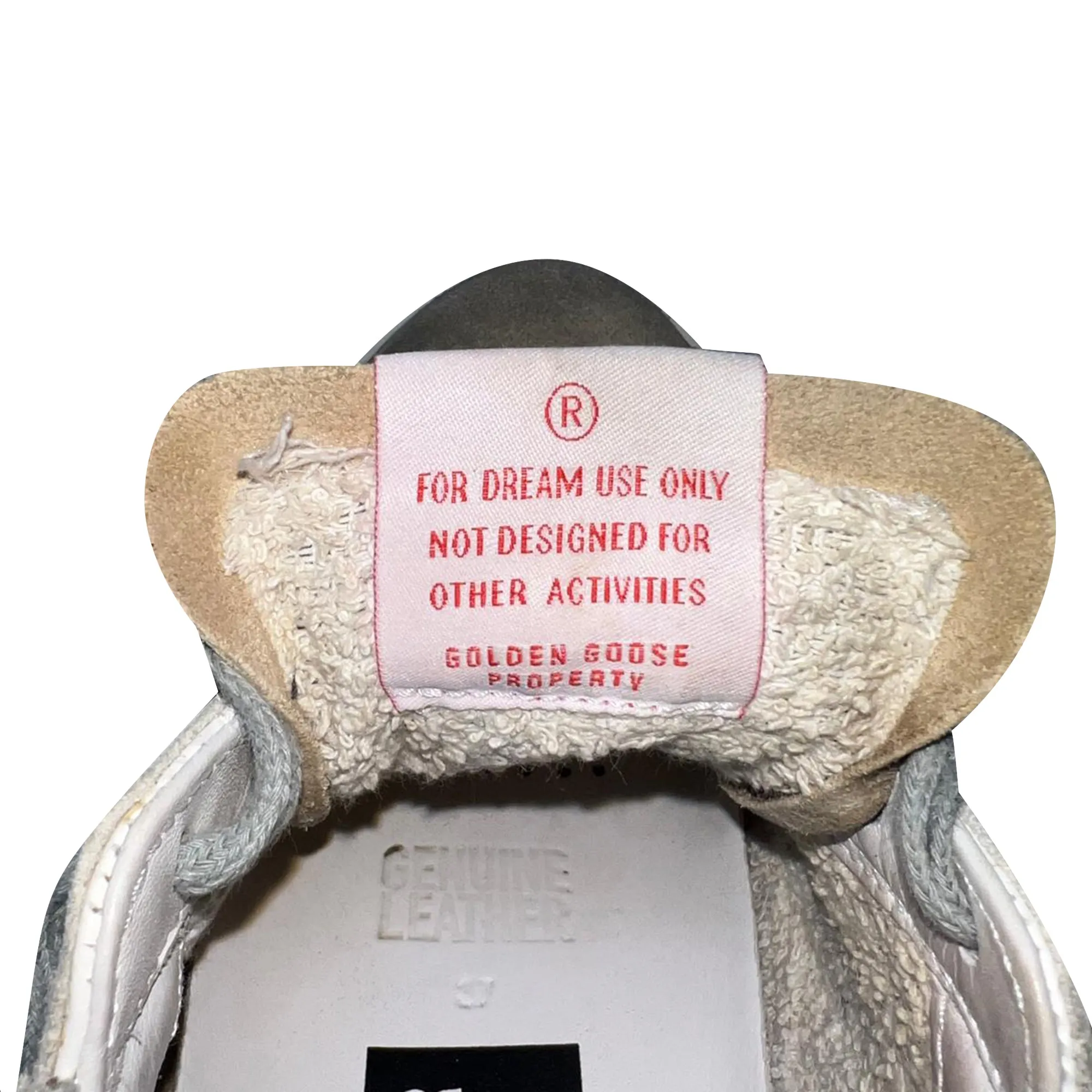 Golden Goose Super-Star Glittered Heel Tab Low-Top Sneakers in White Cowhide Leather