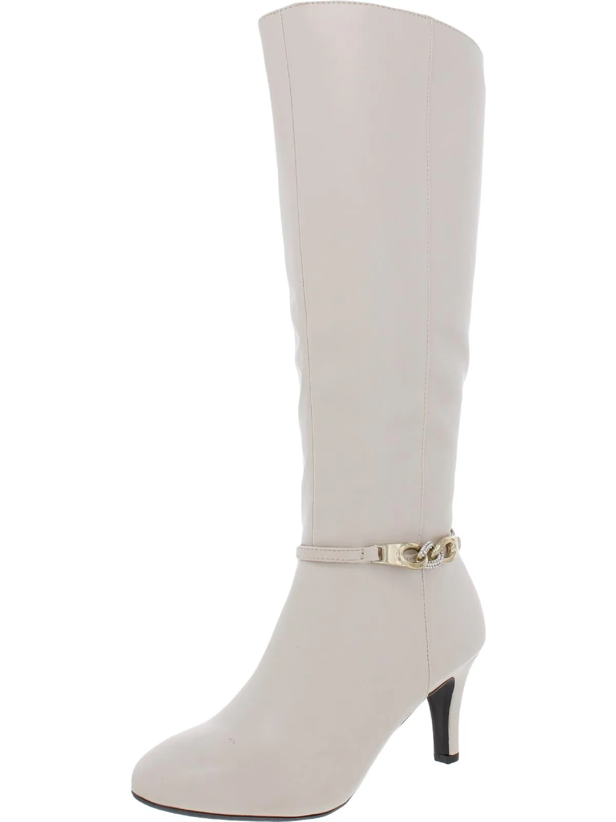 Hanna Womens Faux Leather Tall Mid-Calf Boots