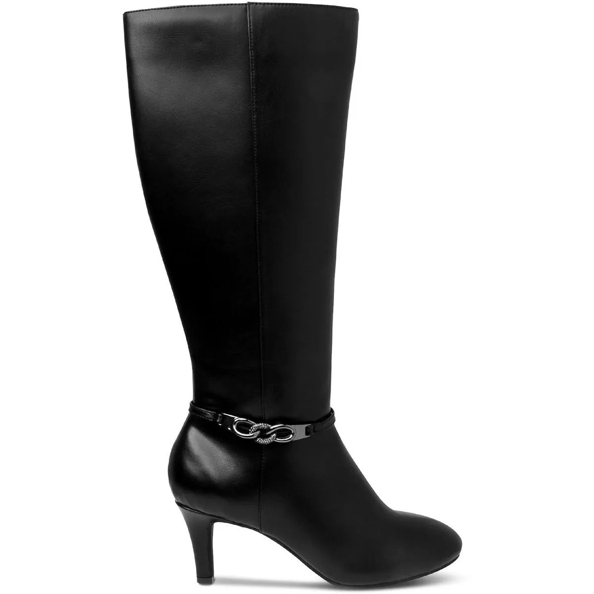 Hanna Womens Faux Leather Tall Mid-Calf Boots