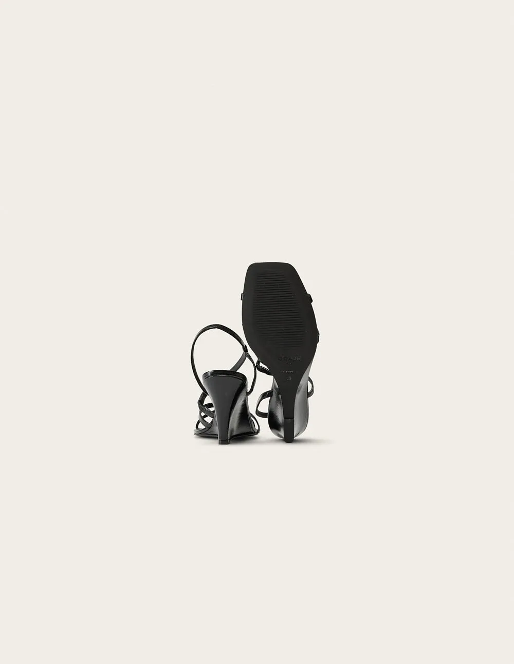 Hono Heeled sandals - Black Pleated Leather