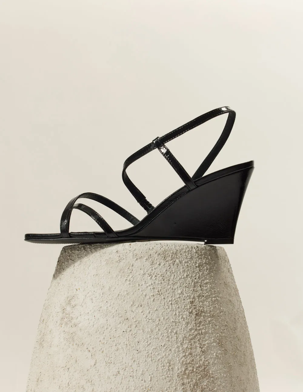 Hono Heeled sandals - Black Pleated Leather