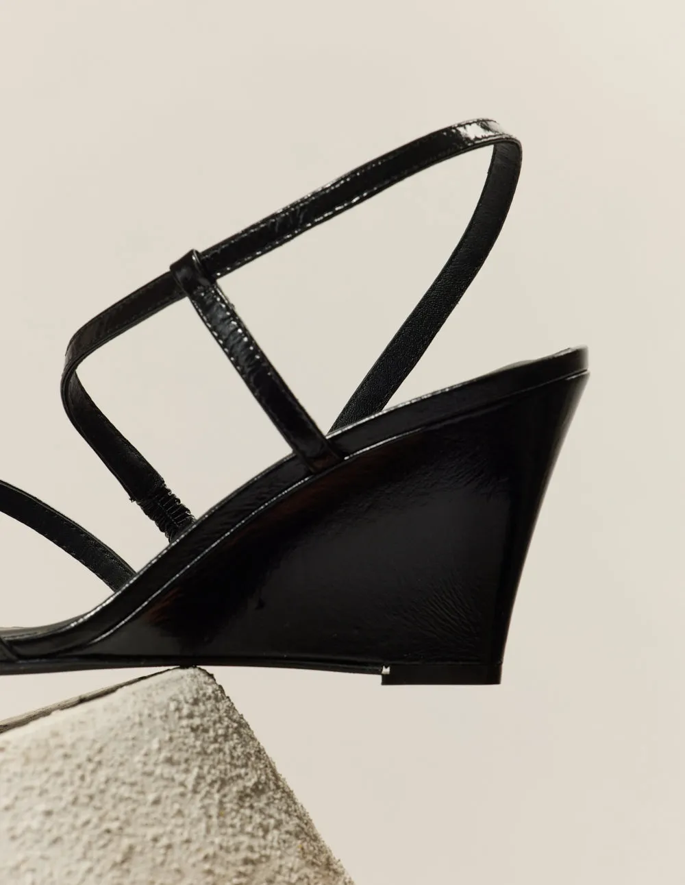 Hono Heeled sandals - Black Pleated Leather