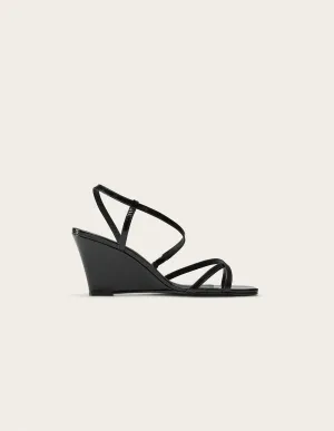 Hono Heeled sandals - Black Pleated Leather