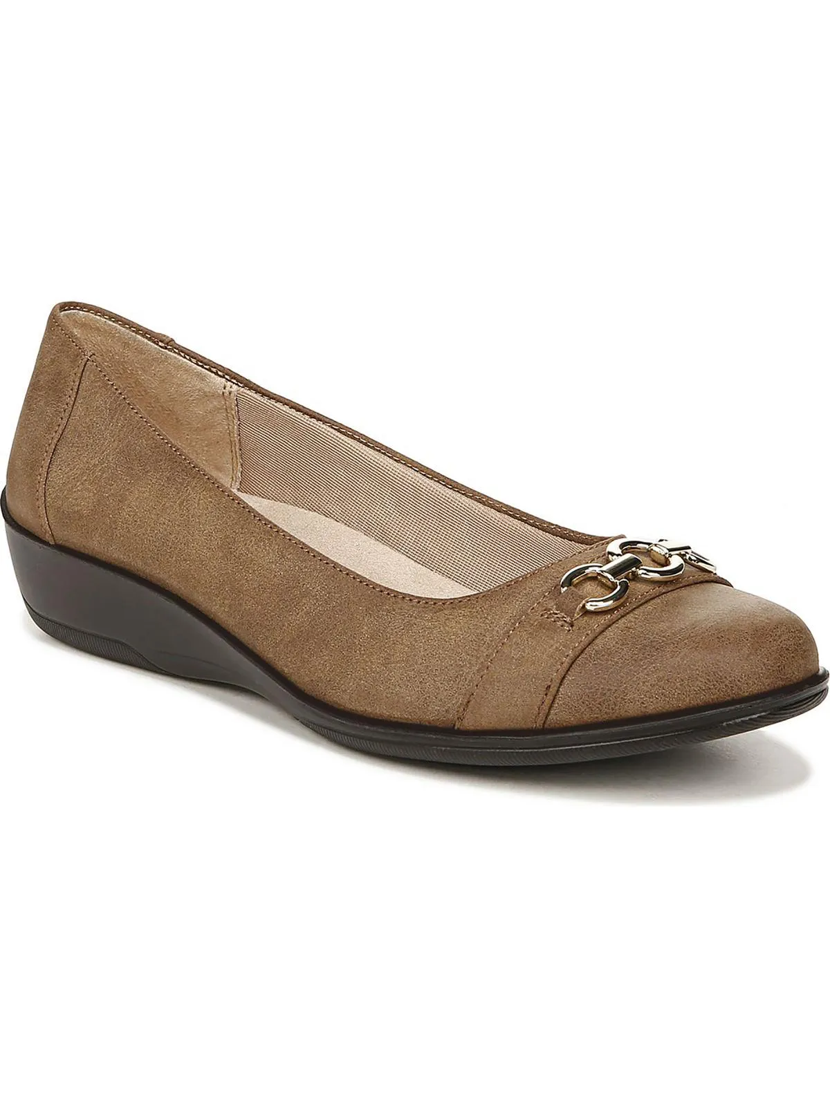 Ideal Womens Faux Leather Slip On Ballet Flats