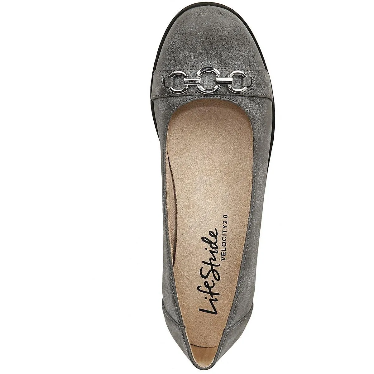 Ideal Womens Faux Leather Slip On Ballet Flats