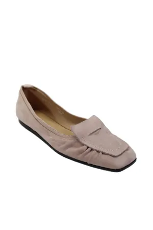 I.N.K. Womens Lilla Suede Square Toe Slip On Flats Pink