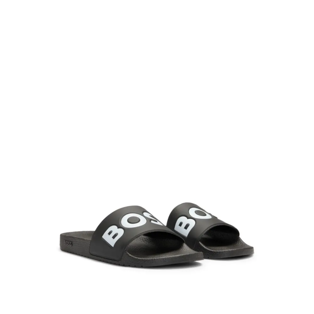 Italian-made slides with large logo detail