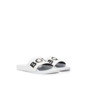Italian-made slides with large logo detail