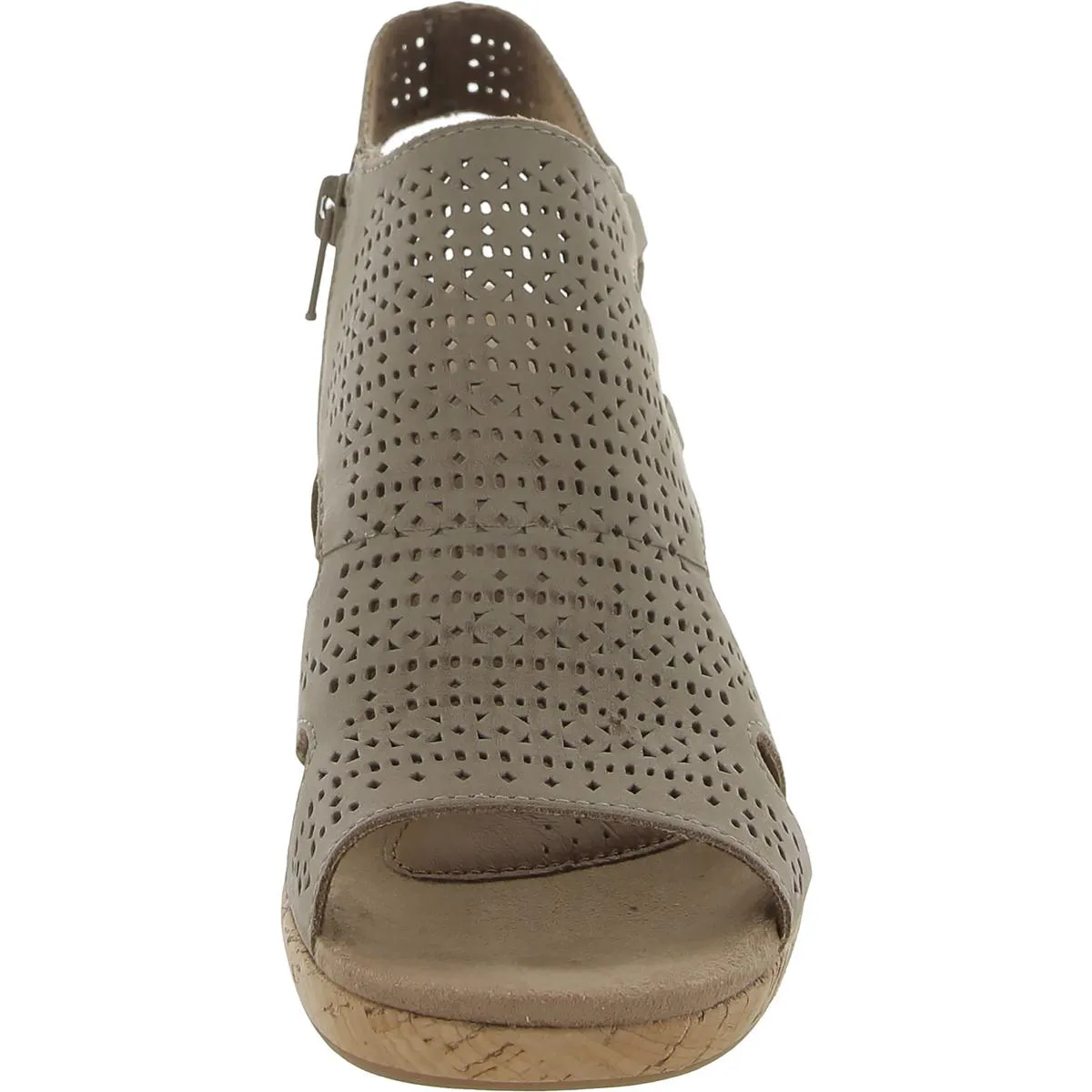 Janna Womens Leather Perforated Wedge Sandals